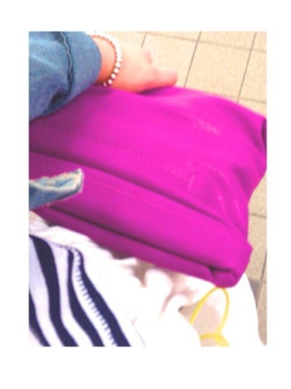 「school、ZARA、H&M」｜「ZARAのアイテム（Tシャツ/カットソー、ブルー系）」を使った、mei harunaさん（レディース・158cm）の夏コーディネートの1枚目の写真