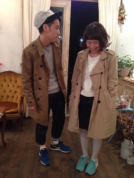 「ペアルック」｜「アイテム（トレンチコート）」を使った、Re;tiqueさん（レディース・158cm）の春コーディネート