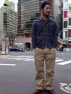 「柄シャツ」｜omata takayaさん（メンズ・171cm）の冬コーディネート