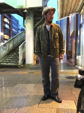「ロールアップ」｜「アイテム（ブルゾン）」を使った、omata takayaさん（メンズ・171cm）の春コーディネート