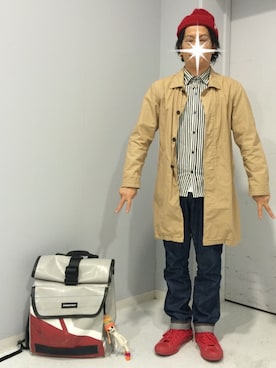 「アイテム（ステンカラーコート）」を使った、Sh!ng☆ さん（メンズ・163cm・30代）の秋コーディネート