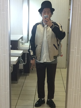 「トイレから失礼しやす」｜「アイテム（スラックス）」を使った、Sh!ng☆ さん（メンズ・163cm）の秋コーディネート