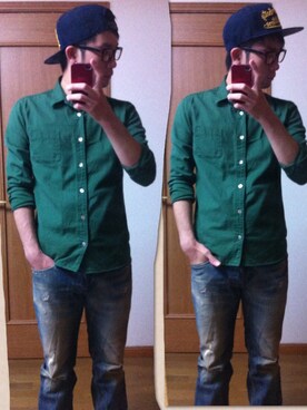 緑のシャツ のメンズ人気ファッションコーディネート Wear