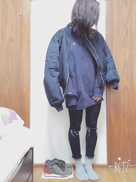 「alpha」｜「アイテム（その他アウター）」を使った、おばけさん（レディース・167cm）の冬コーディネート