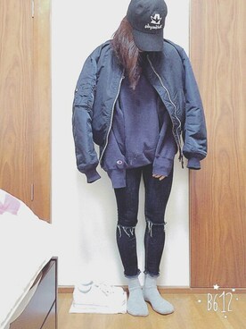 「alpha」｜「アイテム（その他アウター）」を使った、おばけさん（レディース・167cm）の冬コーディネート