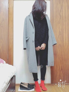 「カットオフ」｜「アイテム（その他シューズ）」を使った、おばけさん（レディース・167cm）の冬コーディネート