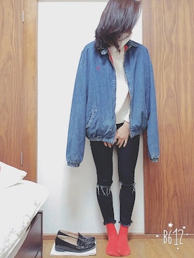 「カットオフ」｜「アイテム（その他シューズ）」を使った、おばけさん（レディース・167cm）の冬コーディネート