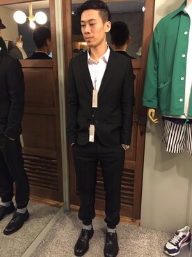 「plain-me（プレインミー）のアイテム（フォーマルスーツ/小物）」を使った、Torresさん（メンズ・173cm）の春コーディネート