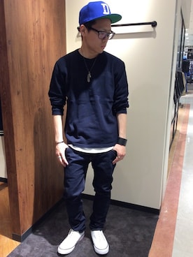 「The DUFFER of ST.GEORGE（ザダファーオブセントジョージ）のアイテム（アクセサリー）」を使った、シバタさん（メンズ・168cm）の春コーディネート