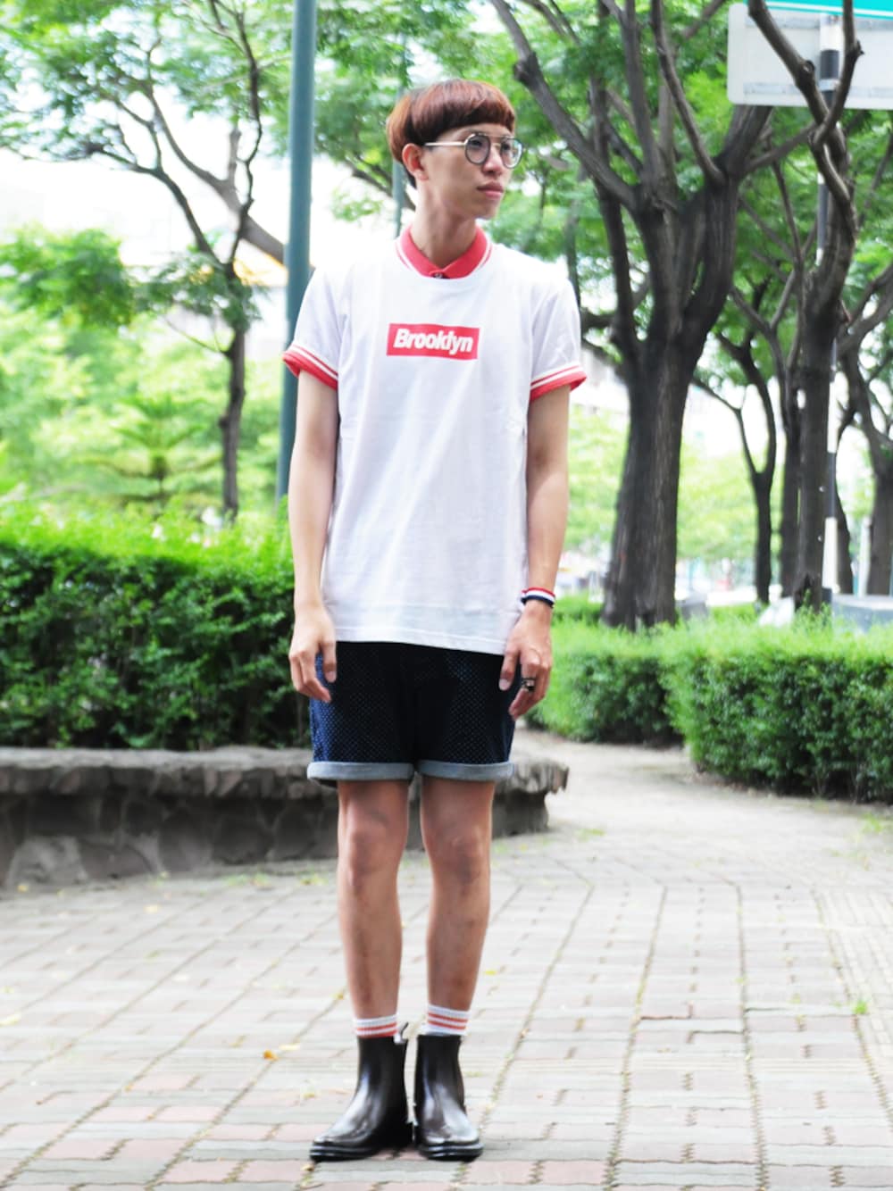 「Majestic、grn、 BCR」｜「MAJESTIC LEGONのMajestic Select Brooklyn圖T（Tシャツ/カットソー、ホワイト系）」を使った、plain-me_tcさん（メンズ・178cm）の夏コーディネートの1枚目の写真