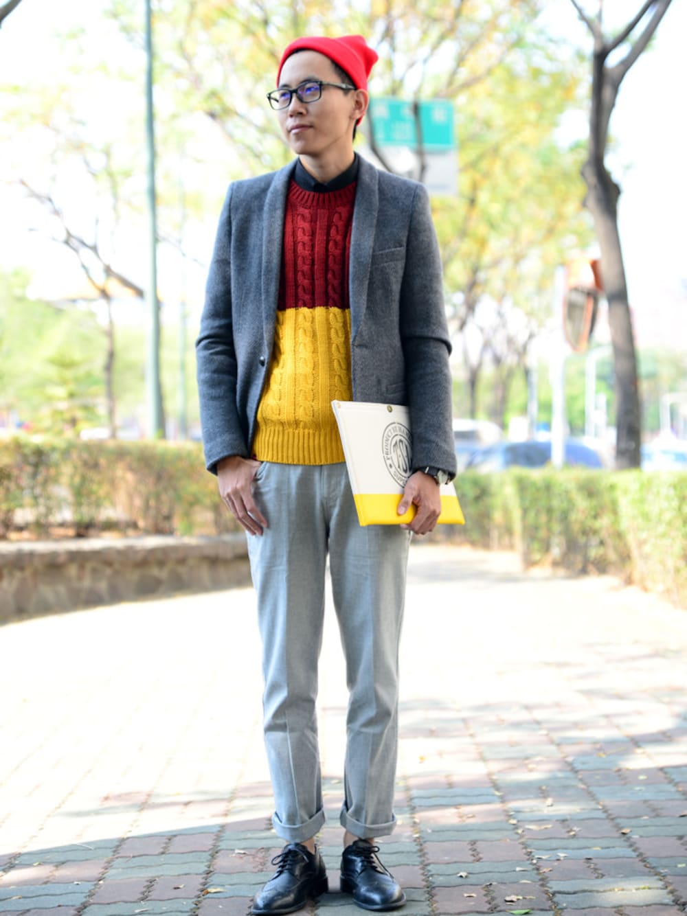 「VOTEMAKENEWCLOTHES、plain-me、demarcolab、the superior labor」｜「plain-meの軟呢織紋圍巾領單釦西裝外套（テーラードジャケット、グレー系）」を使った、plain-me_tcさん（メンズ・175cm）の冬コーディネートの1枚目の写真