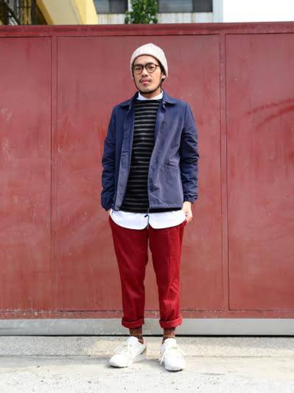 「saint james、plain-me」｜「plain-meの防潑水經典coach jacket（その他、その他）」を使った、plain-me_tcさん（メンズ・175cm）の冬コーディネートの1枚目の写真