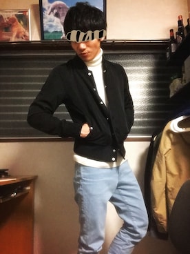 「HARE」｜「アイテム（スタジャン）」を使った、NAOTOさん（メンズ・172cm）の冬コーディネート