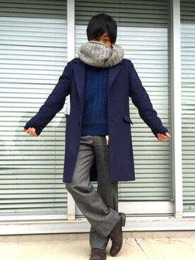 「THE NORTH FACE（ザノースフェイス）のアイテム（キーケース/キーアクセサリー）」を使った、くぱーすきーさん（メンズ・161cm）の冬コーディネート