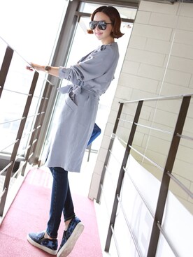 「レディース」｜「アイテム（トレンチコート）」を使った、Lemiteさん（レディース・166cm）の春コーディネート