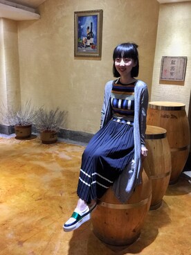 「cache cache（カシュ カシュ）のアイテム（ニット/セーター）」を使った、Chooさん（レディース・158cm）の春コーディネート