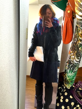 「SCHLUSSEL（シュリセル）のアイテム（スタジャン）」を使った、RAYさん（レディース・162cm）の春コーディネート