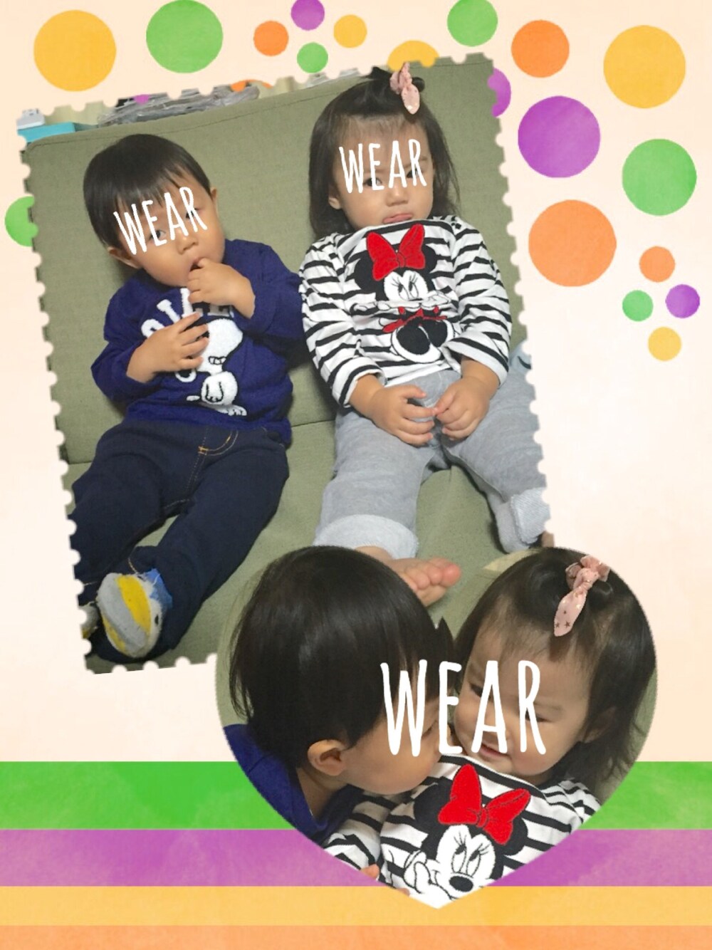 「キッズファッション、仲良し、実家、いとこ」｜「Right-onのアイテム（Tシャツ/カットソー、その他）」を使った、Harukanaさん（キッズ・80cm）の秋コーディネートの1枚目の写真
