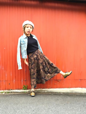 「アイテム（ハンチング/ベレー帽）」を使った、bootamさん（レディース・143cm・20代）の秋コーディネート