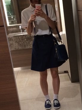 「BEAMS（ビームス）のアイテム（デニムスカート）」を使った、YUSAMAさん（レディース・162cm）の夏コーディネート