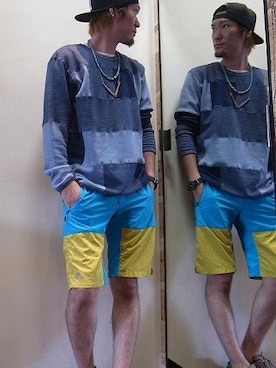 「CHROME（クローム）のアイテム（キャップ）」を使った、gigileさん（メンズ・180cm）の夏コーディネート