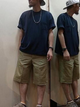 「Glacon（グラソン）のアイテム」を使った、gigileさん（メンズ・180cm）の夏コーディネート