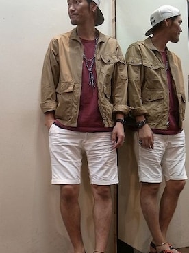 「OLD PARK（オールドパーク）のアイテム（アクセサリー）」を使った、gigileさん（メンズ・180cm）の夏コーディネート