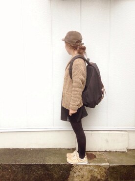 キャップ ブラウン系 を使った 黒タイツ の人気ファッションコーディネート Wear