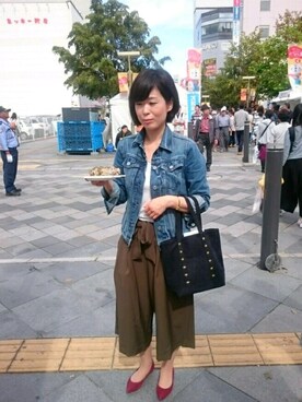 「お祭り」｜「アイテム（ジャケット/アウター）」を使った、sayuri☆さん（レディース・160cm）の秋コーディネート