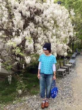 「I am I （アイアムアイ）のアイテム（帽子）」を使った、サトミィさん（レディース・156cm）の春コーディネート