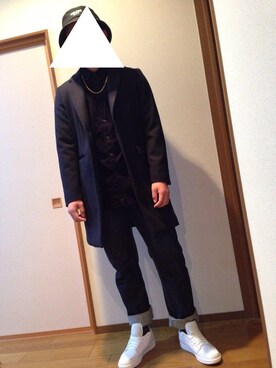 「アイテム（チェスターコート）」を使った、ミヤシタカズマさん（メンズ・173cm・10代）の冬コーディネート