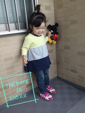 おしるこさん(キッズ・90cm)の秋コーディネート