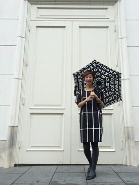 marimekkoの折りたたみ傘を使った人気ファッション