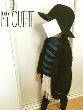 「H&M（エイチ・アンド・エム）のアイテム（カーディガン/ボレロ）」を使った、chaso♡さん（キッズ・90cm）の冬コーディネート