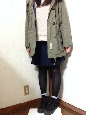 「AS KNOW AS plus（アズノゥアズプラス）のアイテム（モッズコート）」を使った、Kさん（レディース・162cm）の春コーディネート