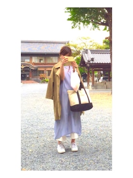 「シースルーワンピース」｜「アイテム（ジャケット/アウター）」を使った、kayoさん（レディース・159cm）の春コーディネート
