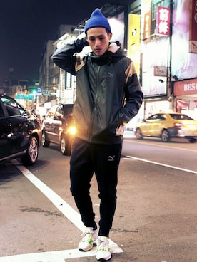 「PUMA（プーマ）のアイテム（トレンチコート）」を使った、 annさん（メンズ・173cm）の冬コーディネート