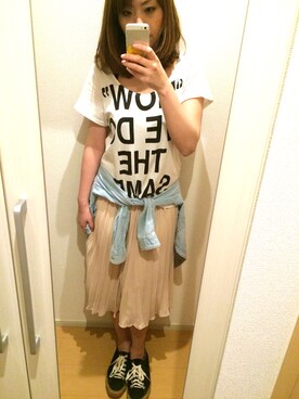 「AS KNOW AS plus（アズノゥアズプラス）のアイテム（デニムジャケット）」を使った、i.mさん（レディース・164cm）の春コーディネート