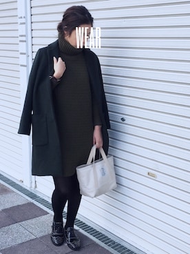 「DHOLIC（ディーホリック）のアイテム（モカシン/デッキシューズ）」を使った、ｙｕ☺︎さん（レディース・164cm）の冬コーディネート