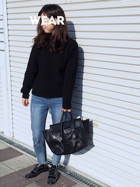 「DHOLIC（ディーホリック）のアイテム（モカシン/デッキシューズ）」を使った、ｙｕ☺︎さん（レディース・164cm）の冬コーディネート