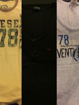 「DIESEL（ディーゼル）のアイテム（Tシャツ/カットソー、イエロー系）」を使った、WCCFさん（メンズ・170cm）の夏コーディネート