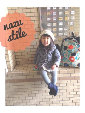 「PUAL CE CIN（ピュアルセシン）のアイテム（ワンピース/ドレス）」を使った、かちこさん（キッズ・90cm）の冬コーディネート