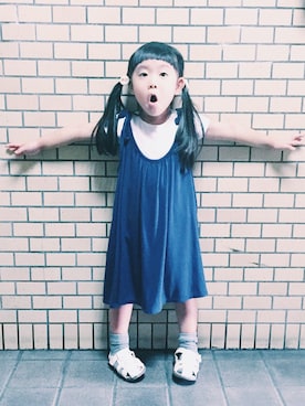 「NOLLEY’S（ノーリーズ）のアイテム」を使った、かちこさん（キッズ・90cm）の夏コーディネート