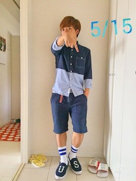 「TOMMY（トミー）のアイテム（スニーカー）」を使った、うるぐすさん（メンズ・171cm）の春コーディネート