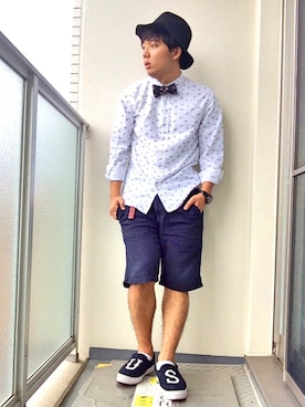 「TOMMY（トミー）のアイテム（スニーカー）」を使った、うるぐすさん（メンズ・171cm）の夏コーディネート