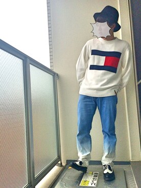「TOMMY（トミー）のアイテム（その他パンツ）」を使った、うるぐすさん（メンズ・171cm）の秋コーディネート