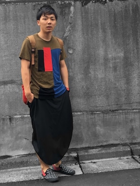 「diddlediddle（ディドルディドル）のアイテム（パンツ）」を使った、うるぐすさん（メンズ・171cm）の夏コーディネート