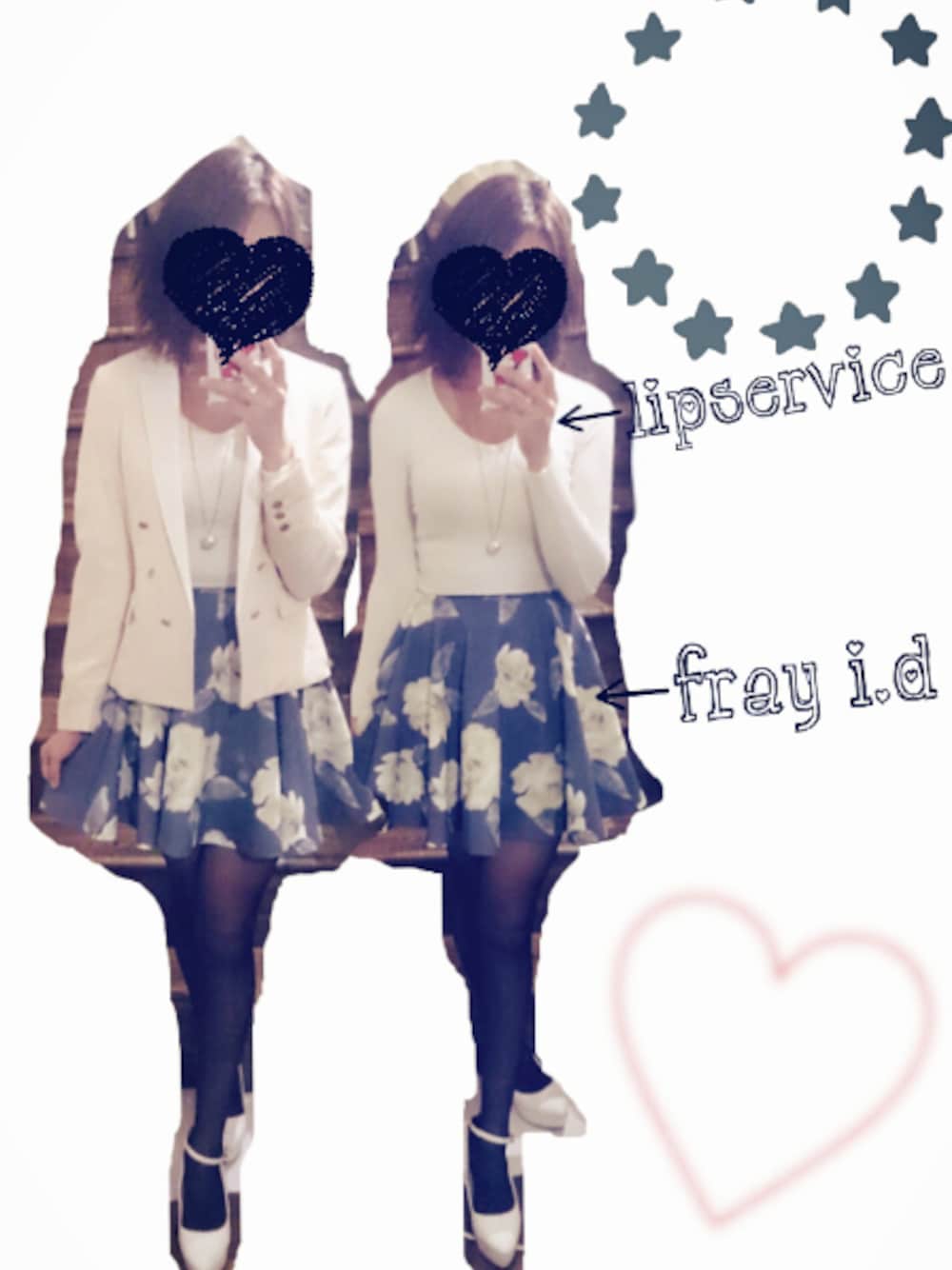 「ジャケット、FRAY I.D(FRAY I.D)、花柄スカート、LIPSERVICE」｜「FRAY I.Dの花柄スカート（スカート、ブルー系）」を使った、あいたむさん（レディース・163cm）の春コーディネートの1枚目の写真