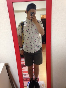 「S/DOUBLE （エスダブル）のアイテム（スニーカー）」を使った、杉本航彗さん（メンズ・167cm）の夏コーディネート