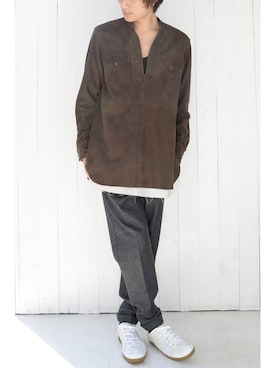 「ウエスタンシャツ」｜「アイテム（その他アウター）」を使った、DFTOKYOAkiさん（メンズ・173cm）の秋コーディネート